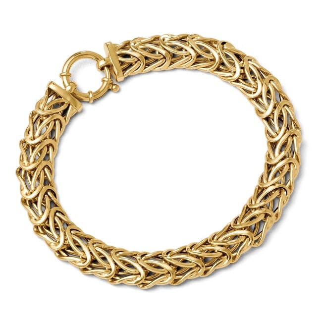 Italian 14k Gold Polished Fancy Link Bracelet - 7.5 inches